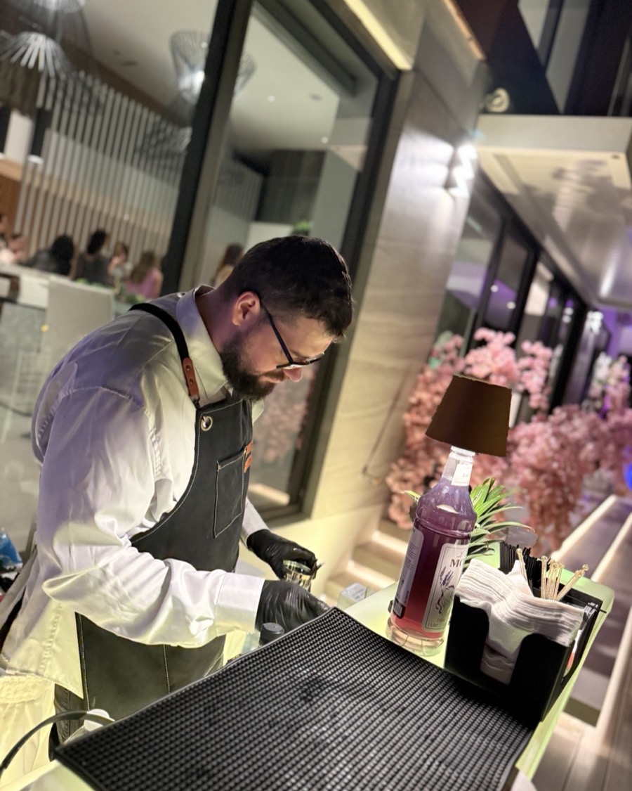 Preparing colorful mocktail drinks for kids party Miami