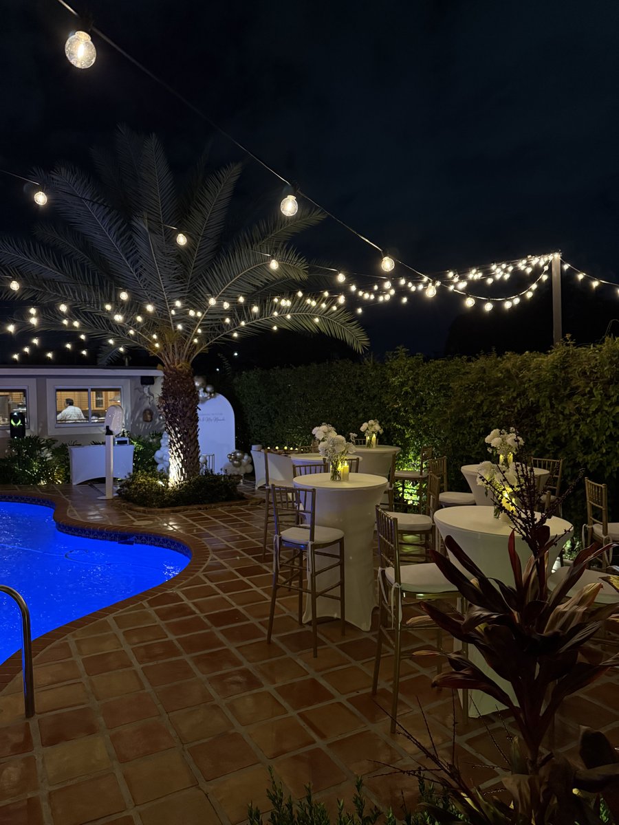 Pool party with lights Fort Lauderdale