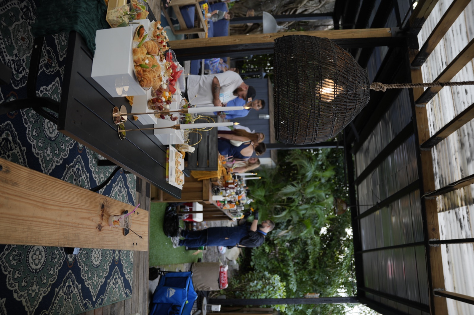 Garden party bartending setup outdoor Miami