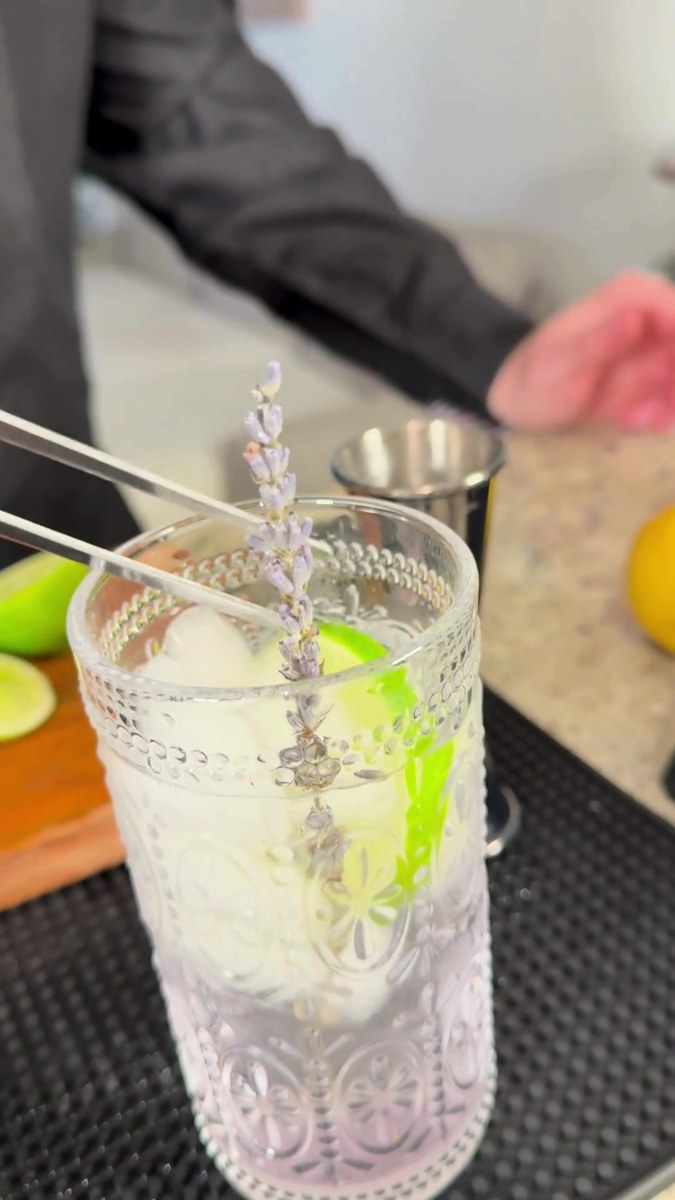 Lavender mocktail at kids birthday party Miami