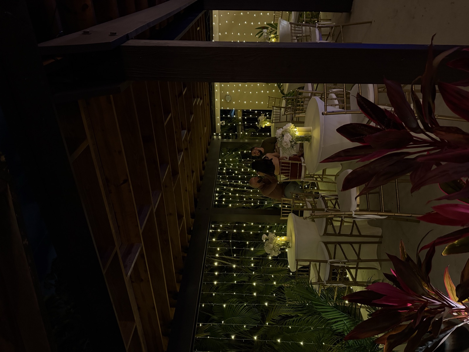 Garden venue with string lights Miami event